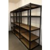 Balíček : 10x Regál 180x90x40 cm lakovaný 5-policový, nosnosť 875 kg - ČIERNY 12
