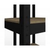 Rohový regálový systém 2000x700x400x425 mm, 2x 2000x1200x400 mm, lakovaný 5-policový, nosnosť 2500 kg - ČIERNY
