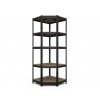 Rohový regálový systém 2000x700x400x425 mm, 2x 2000x1200x400 mm, lakovaný 5-policový, nosnosť 2500 kg - ČIERNY