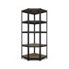 Rohový regálový systém 1800x900x400x705 mm, 1800x600x400 mm, 1800x1200x400 mm lakovaný 5-policový, nosnosť 2500 kg - ČIERNY