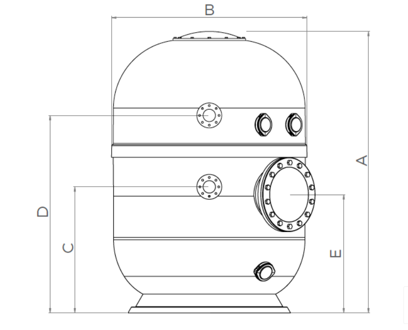 Bazénový filter BALTICO D1050 1,2m d63 43 m3/h