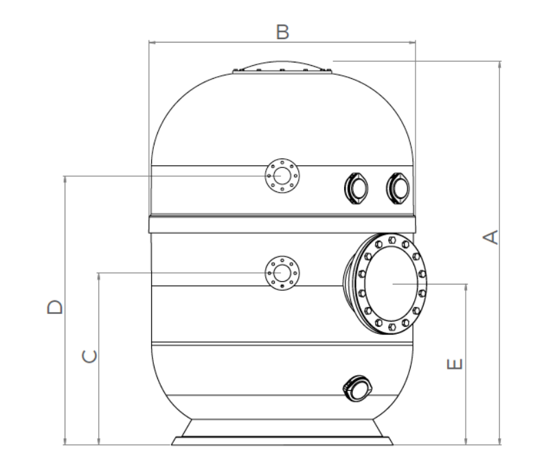 Bazénový filter BALTICO D1050 1,2m d75 43 m3/h