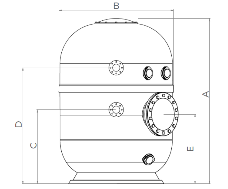 Bazénový filter BALTICO D1050 1,2m d90 43 m3/h