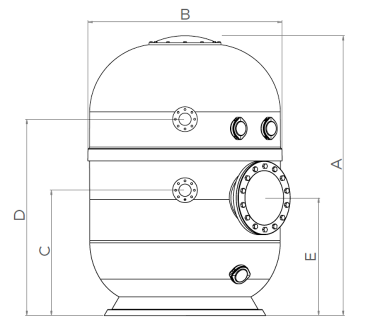 Bazénový filter BALTICO D1200 1,2m d75 45-56 m3/h