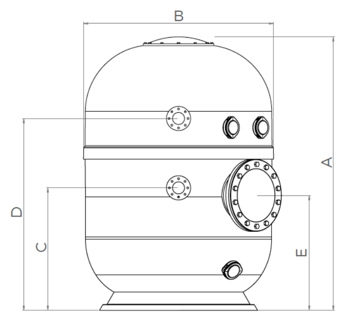 Bazénový filter BALTICO D1200 1,2m d90 45-56 m3/h 