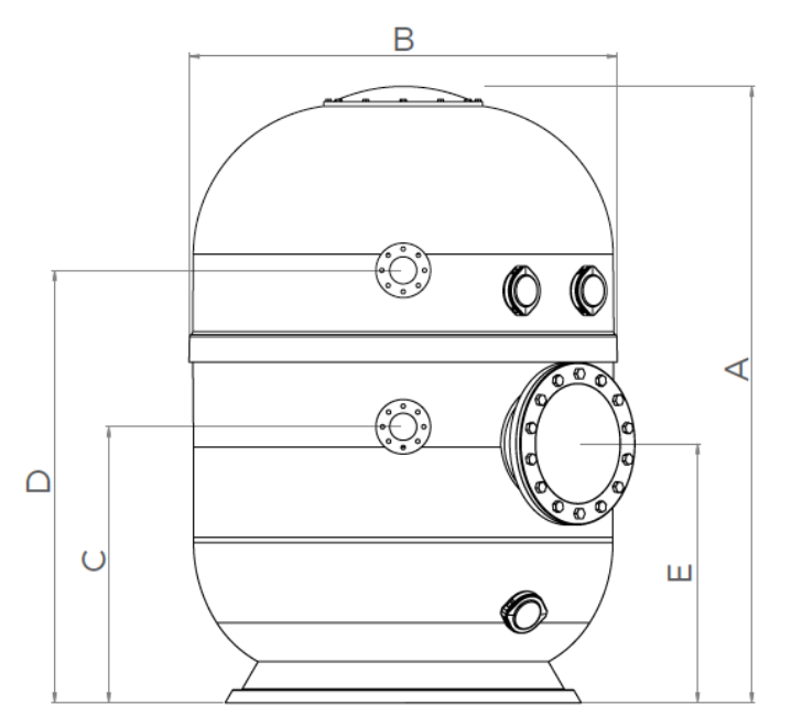 Bazénový filter BALTICO D1400 1,2m d75 62-77 m3/h