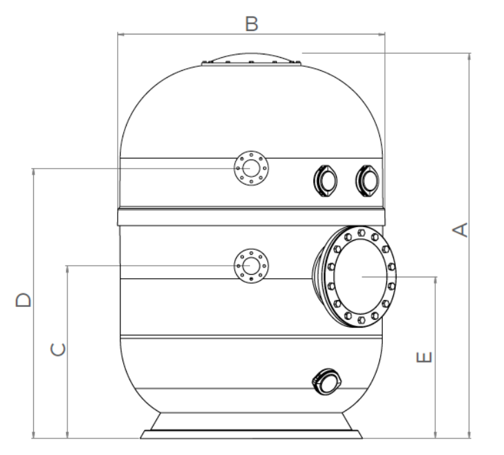 Bazénový filter BALTICO D1400 1,2m d90 62-77 m3/h 