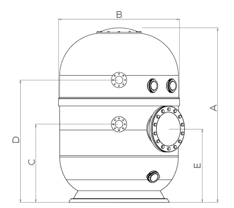 Bazénový filter BALTICO D1600 1,2m d110 100 m3/h