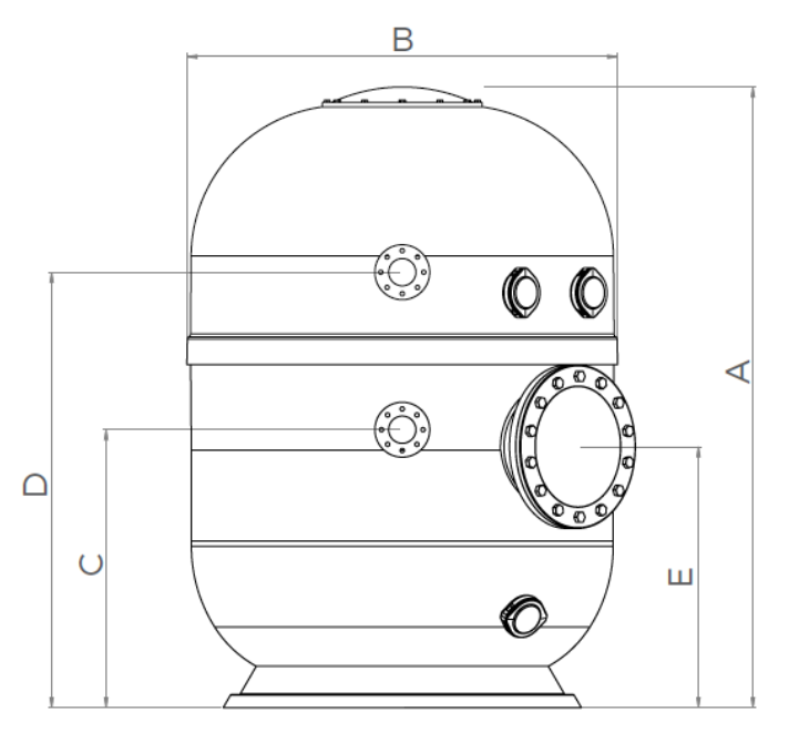 Bazénový filter BALTICO D1800 1,2m d90 125 m3/h