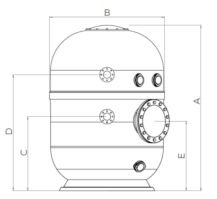 Bazénový filter BALTICO D2000 1,2m d125 157 m3/h 