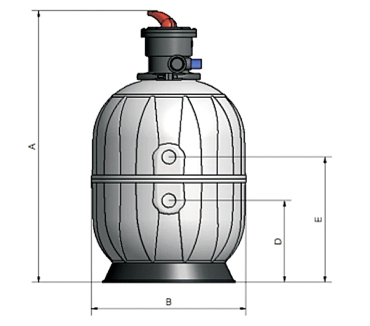 Bazénový filter Aquarius vrchný d530 10m3/h 1 1/2"