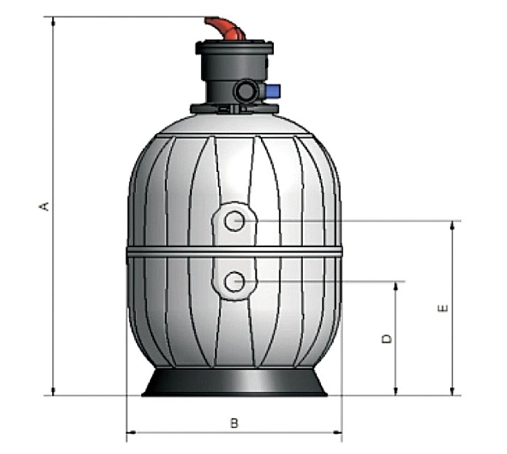  filtračná nádoba Aquarius vrchný d450 6m3/h 1 1/2"