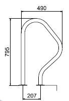 Zábradlie, 795 x 490mm AISI316 