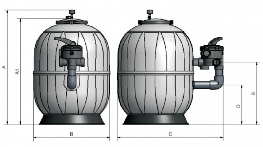 Bazénový filter Aquarius bočný d450