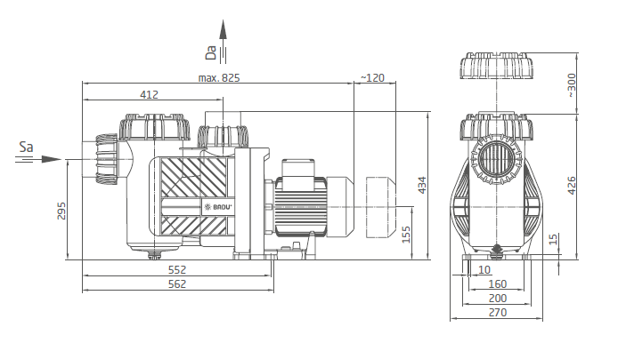Bazénové čerpadlo BADU Prime 48, 1~, 2,60kW