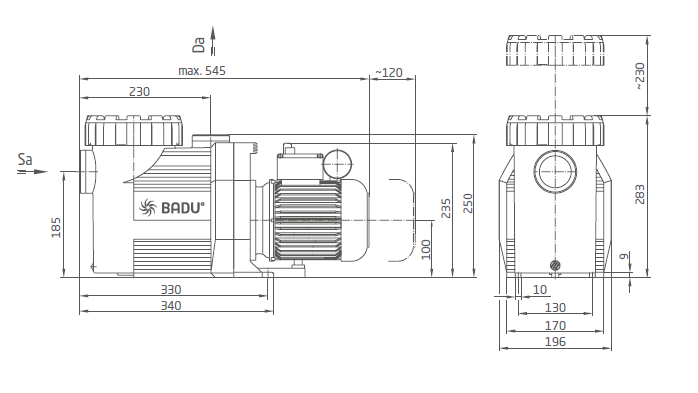 Bazénové čerpadlo BADU Prime 7, 3~, 0,30kW