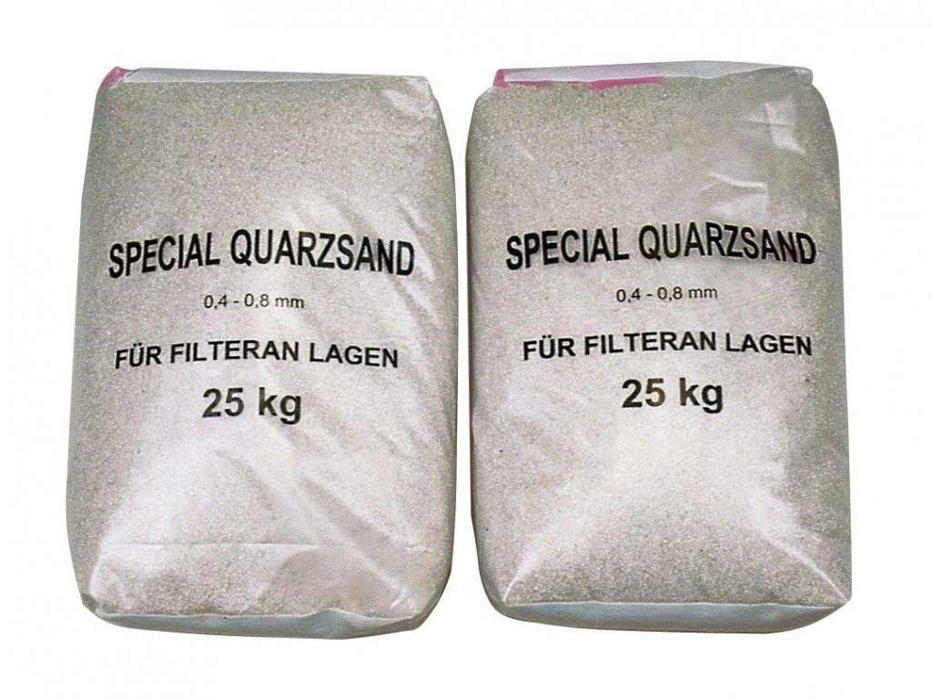 Filtersandfraktion 0,6-1,2 mm gepackt von 25 kg.