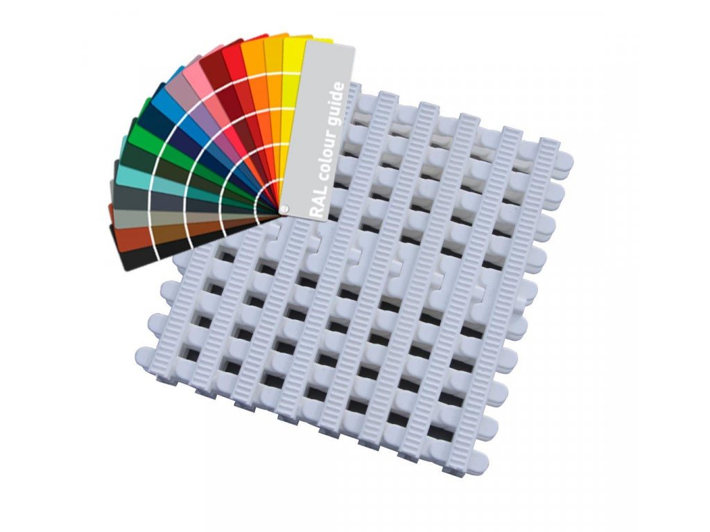 Spill -Roll -Roštu for public pools - colored - width 246 mm, height 35 mm (43 pcs/m)