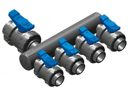 Collecting pipes - connection of 50mm gluing, 2 direct valve connection 50mm