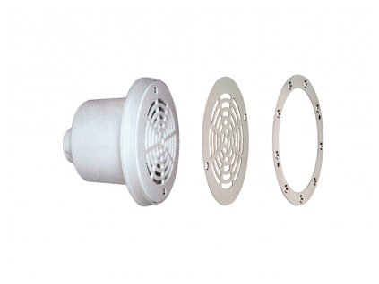 Hayward floor drain including stainless steel grid and flanges