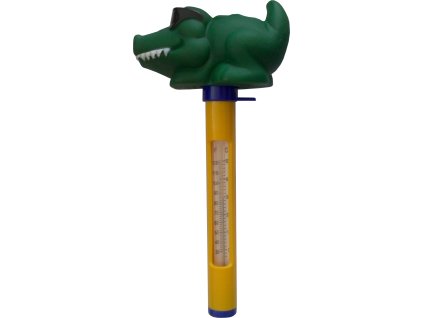 Thermometer of floating animals - crocodile with glasses