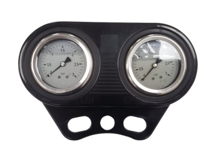 A double horizon panel with two glycerin pressure gauge