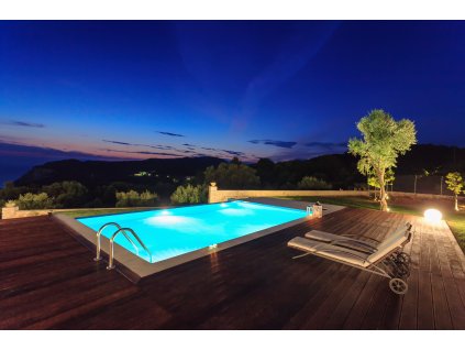 Complete pool set CF Block 6.0 x 3.0 x 1.5 m / 0.6 mm - blue foil (pool, filtration, foil, skimmer)