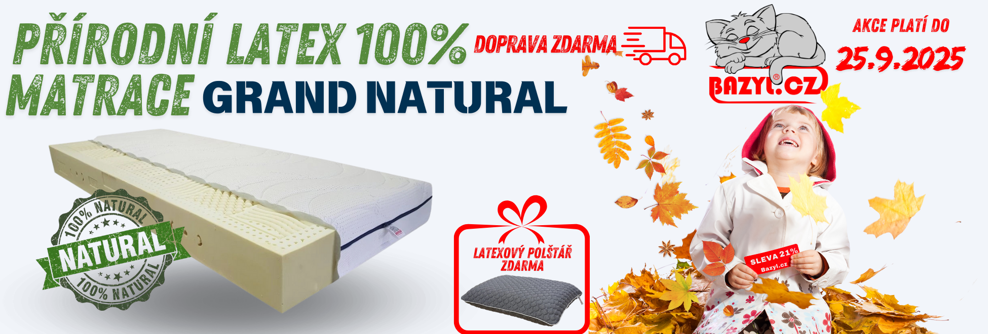 Matrace 100% přírodní LATEX GRAND NATURAL