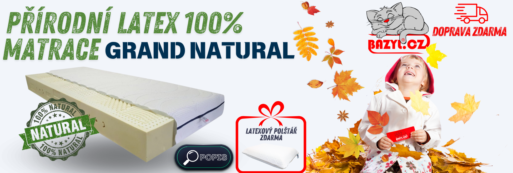 Matrace 100% přírodní LATEX GRAND NATURAL