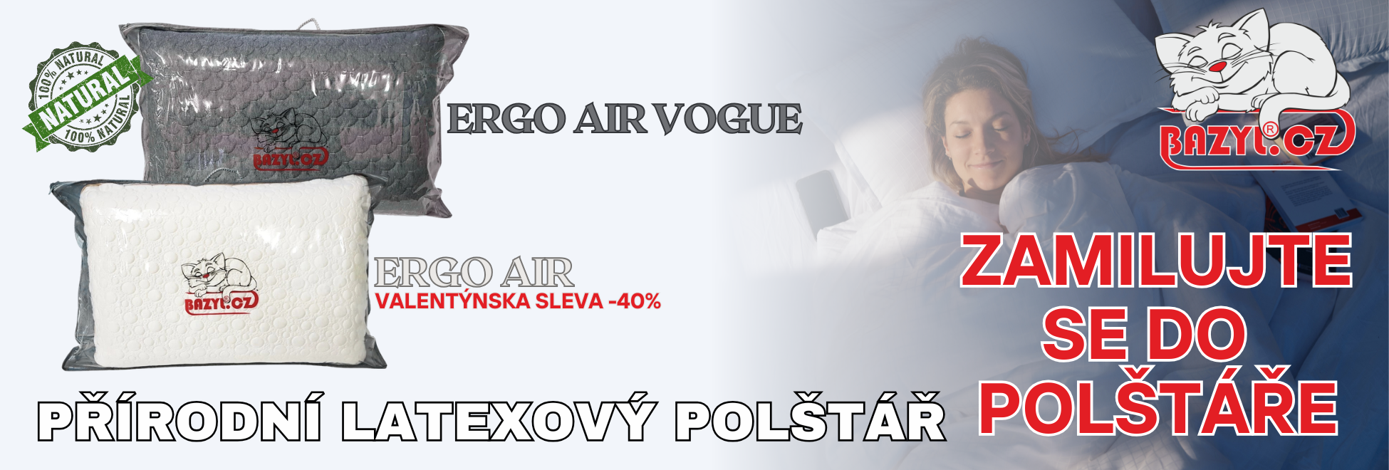 Přírodní latexový polštář ERGO AIR