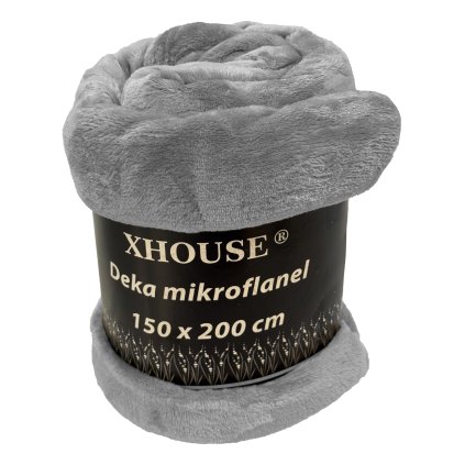 Mikroflanelová deka 150x200 cm. - Světle šedá