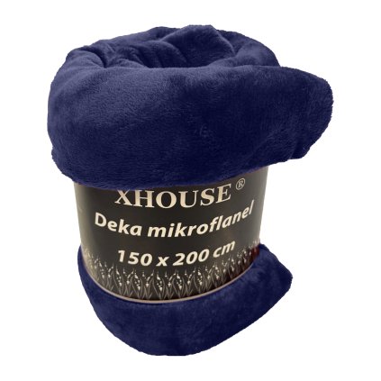 Mikroflanelová deka 150x200 cm. tmavě modrá
