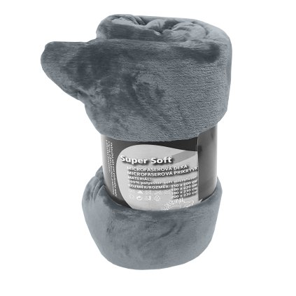 Mikroflanelová deka Super Soft 200x230 cm. Světle šedá