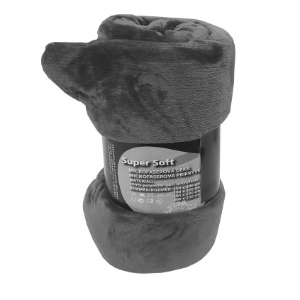 Mikroflanelová deka Super Soft 200x230 cm. Tmavě šedá