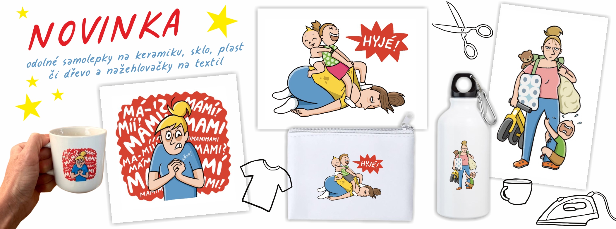 nažehlovačky a UV samolepky