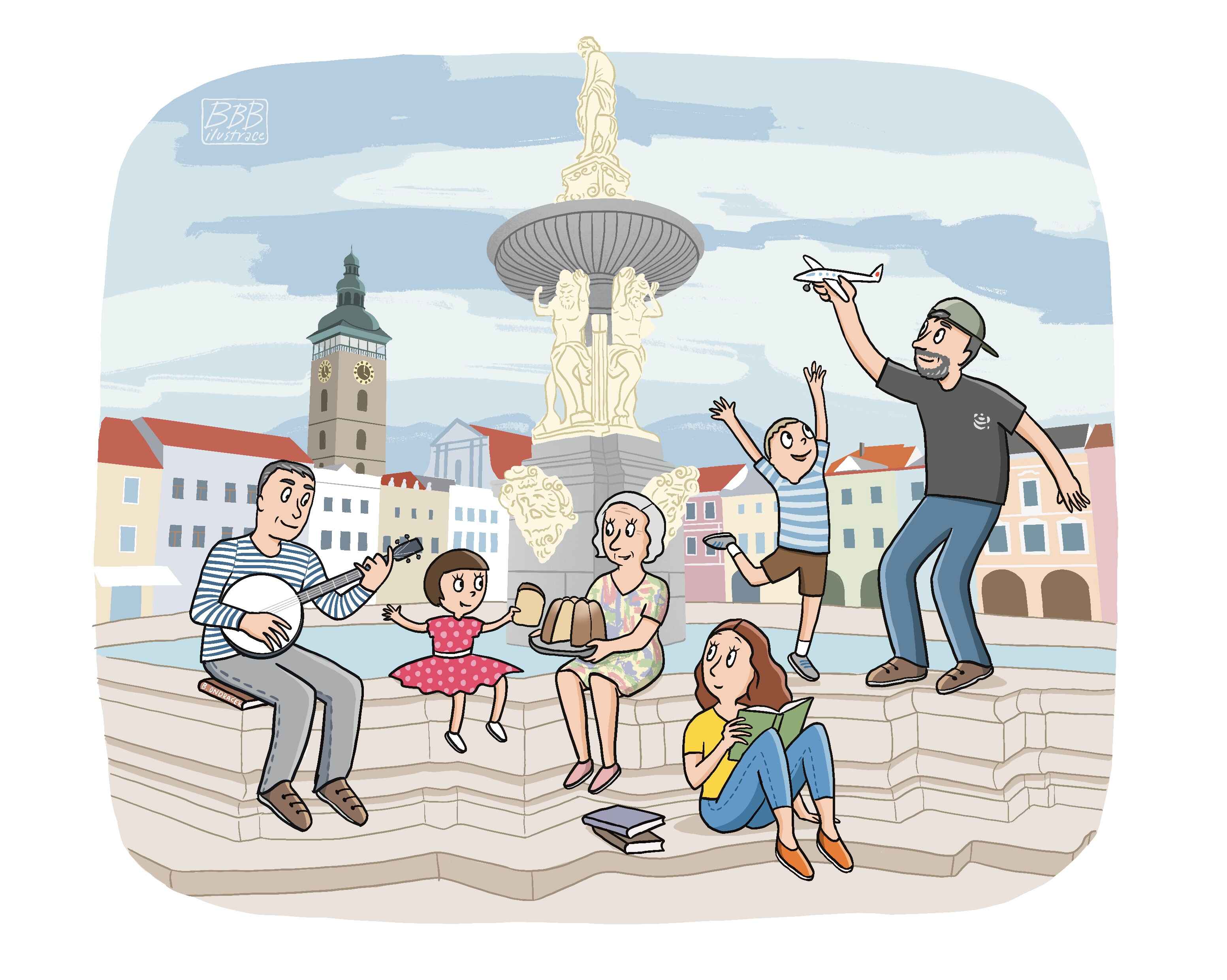 ceske-budejovice-rodinny-portret-bbb-ilustrace