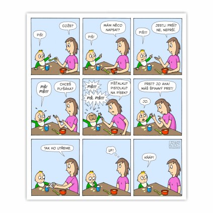 komiksová pohlednice Rozhovor