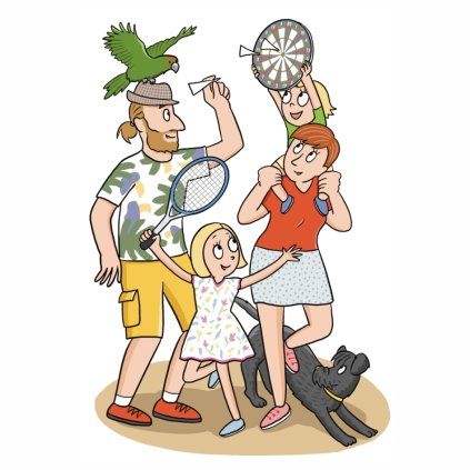 rodinny portrt na zakazku 3 bbb ilustrace