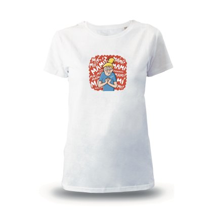 bile tricko mami bbb ilustrace