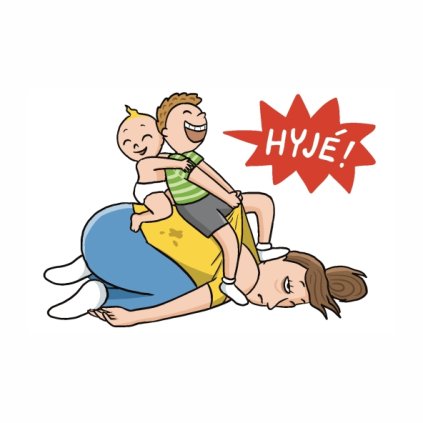 UV samolepka unavena matka syn bbb ilustrace