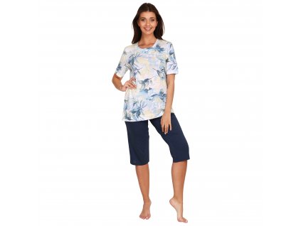 Dámské 3/4 pyžamo PLeas 177472 (Velikost 3XL, Barva Vínová)