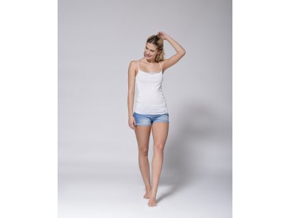 Košilka s úzkými ramínky Pleas 083929 (Velikost 3XL, Barva Bílá)