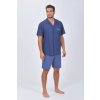 Pyžamo propínací s krátkým rukávem Pleas 164569 (Velikost 3XL, Barva Tmavě modrá)
