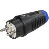 Vidlice gumová 16A/250V IP54 černá/modrá PCE 0521-sb