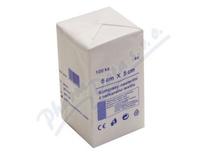 68646 kompres net text nesteril 5x5 100ks 4 vrstvy