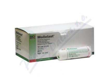70005 obinadlo elasticke fixacni mollelast 12cmx4m jednotlive v celofanu ref 14414 1ks