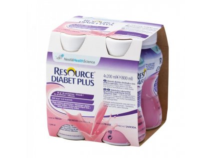 RESOURCE DIABET PLUS PŘÍCHUŤ JAHODA perorální roztok 4X200ML