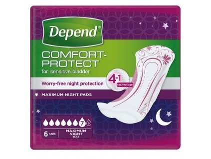 71121 depend pads maximum night inkontinencni vlozky zeny 6 ks