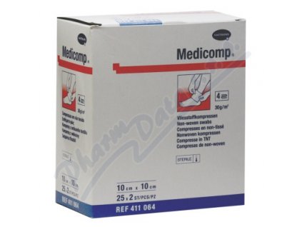 72921 kompresy medicomp sterilni 10x10cm netkany textil 25x2ks