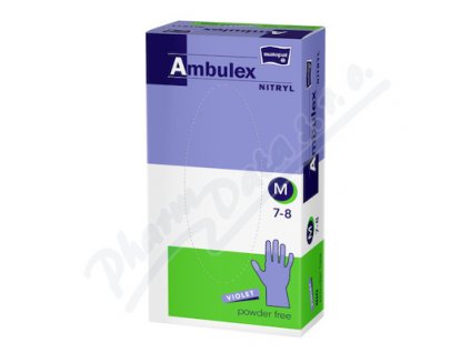 73266 ambulex nitryl rukavice nepudrove violet m 100ks